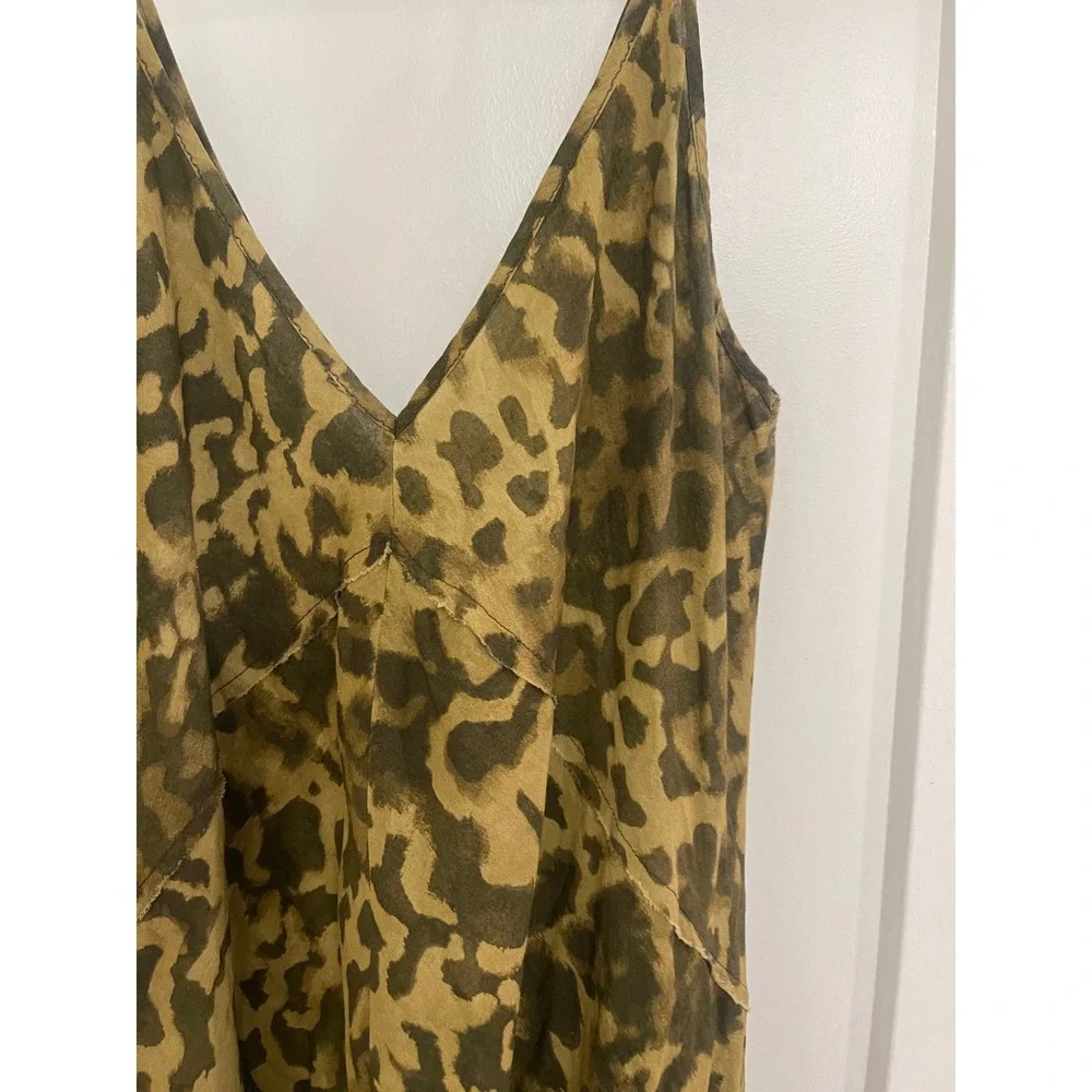 Mobwife Chic Cotton V Neck Sundress Wedding Guest Cocktail Animal Print - Picture 3 of 9